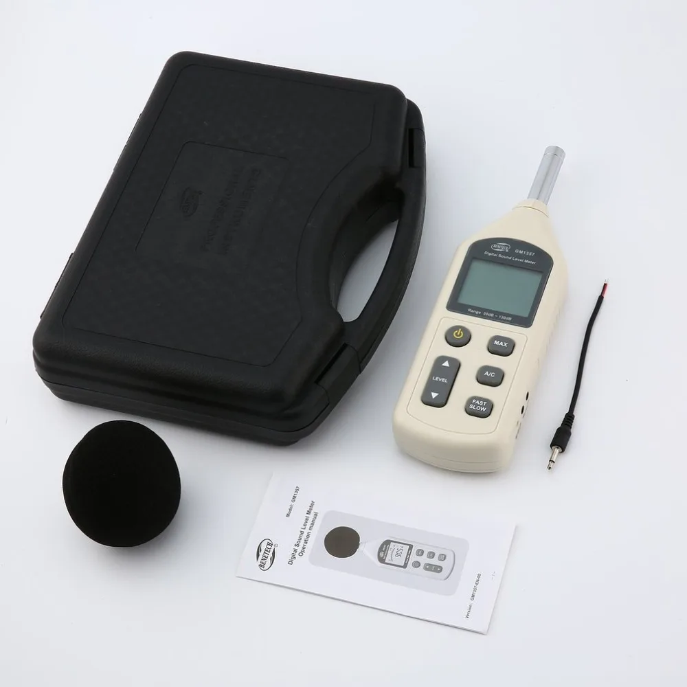 BENETECH GM1357 шум тестер 30 130dB цифровой измеритель уровня звука в децибел ЖК дисплей A/C