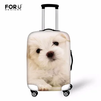 

FORUDESIGNS Cute 3D Dog Travel Luggage Protective Covers Animal Prints Waterproof Anti-dust Suitcase Cover For 18-30 Inch Cases