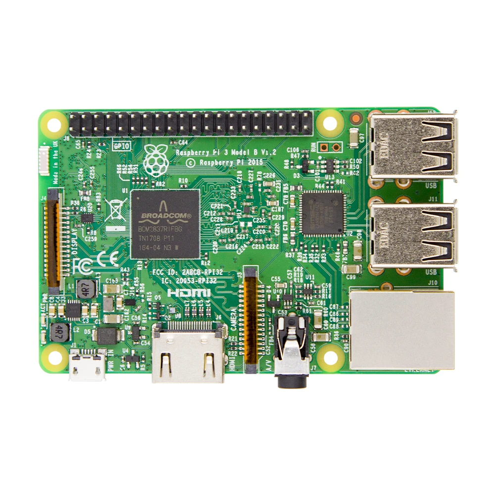 Raspberry Pi 3 Model B 1 ГБ ОЗУ четырехъядерный 1,2 ГГц 64 бит процессор WiFi и Bluetooth сделано в Великобритании