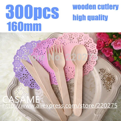 300 шт. одноразовые столовые приборы для пикника|spoon silicone|spoon strainerwood spoon |