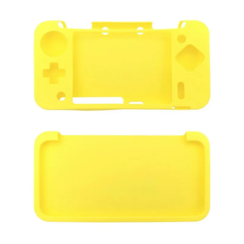 Jeebel NAND 2DS XL LL чехол игровой автомат силиконовый Полный Чехол резиновый корпус мягкий кожаный чехол ручка чехол - Цвет: Цвет: желтый