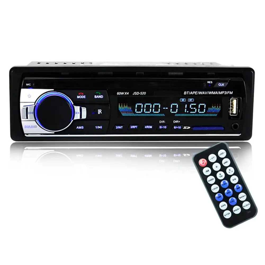 

Car Radio Bluetooth JSD - 520 In-dash 1 Din 12v Autoradio Tuner Audio Stereo Fm MP3 Players Usb/sd Mmc Usb Charger Iso 12 Pin