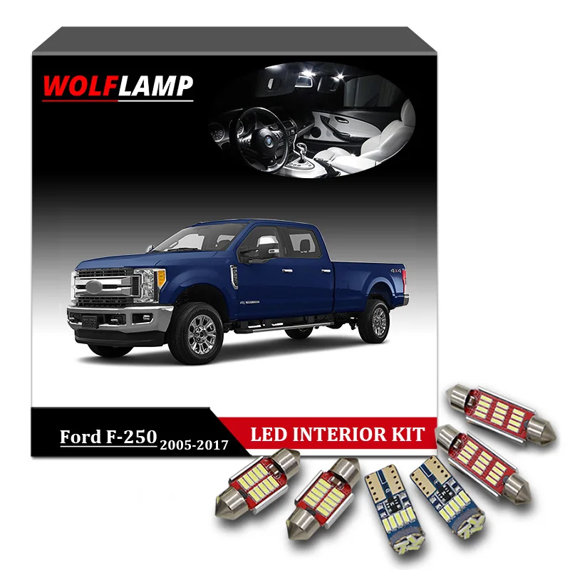 Wolflamp 11Pcs White LED Interior Car Lights For 2005-2017 Ford F-250 F-350 F-450 F-550 Map Light Dome Lamp License Plate Bulb | Автомобили