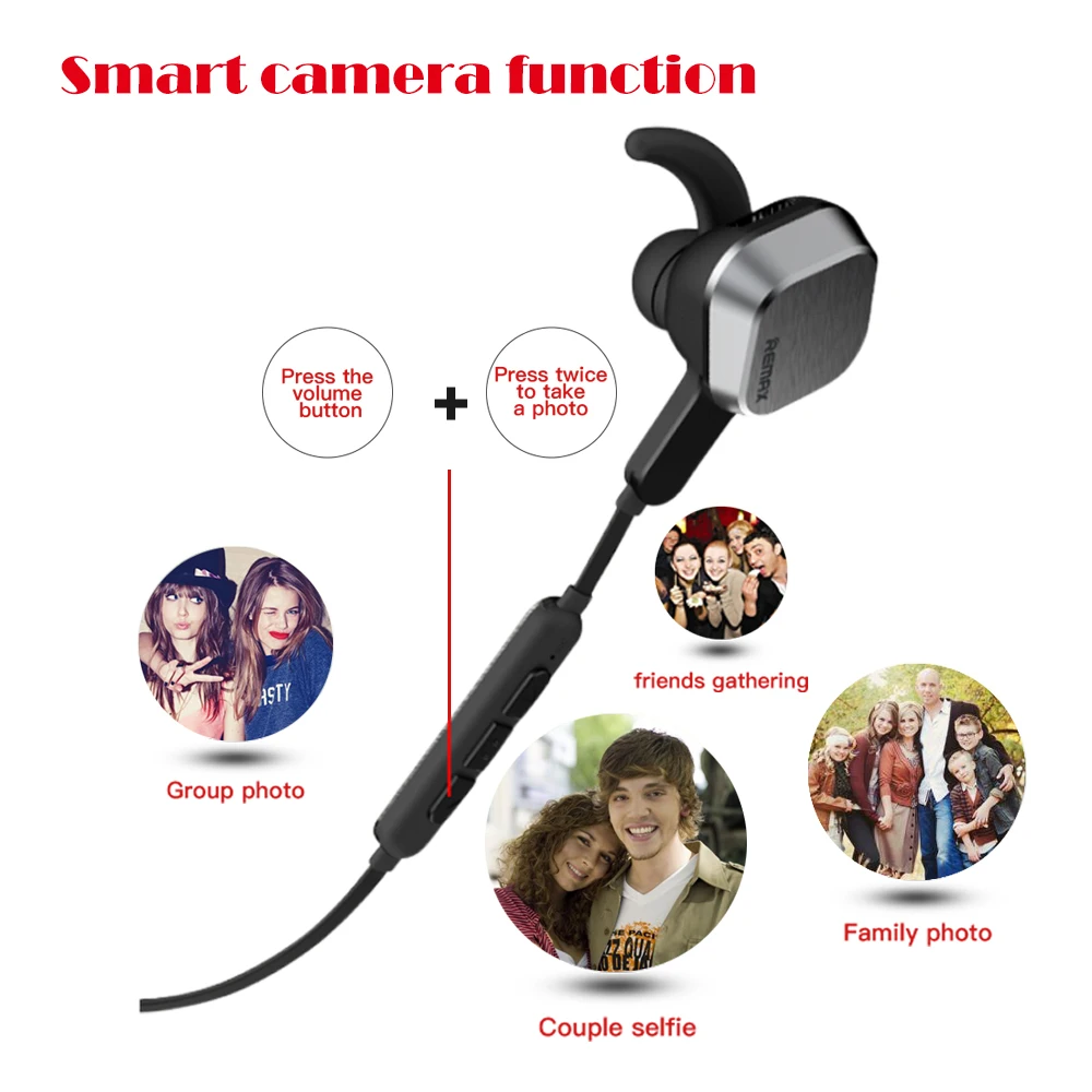 Оригинальные беспроводные наушники remax S2 Bluetooth 4 2 магнитные спортивные умные с