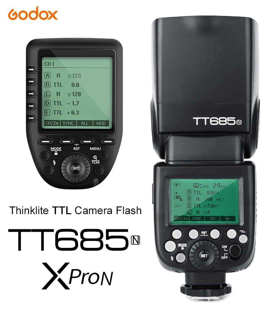 Godox TT685N ttl вспышка для камеры 2,4 ГГц высокой Скорость 1/8000 s GN60+ Xpro-N ttl Беспроводной передатчик для Nikon