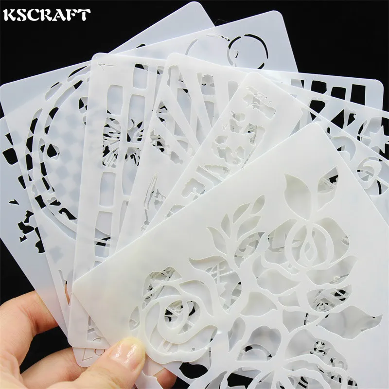

KSCRAFT 12pcs/set Layering Stencils for DIY Scrapbooking/photo album Decorative Embossing DIY Paper Cards Crafts