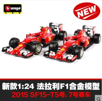  SF15-T F1 Formula One racing 1:24 Bburago Car model no.5 car kids toy original Simulation alloy no.7 car Fast & Furious gift  