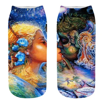 

No Show Hue Weed Socks 5 pairs Places Faces Traces Tie Dye Hipster Camo Art Comics Color Low Cut Ankle Socks Streetwear Harajuku