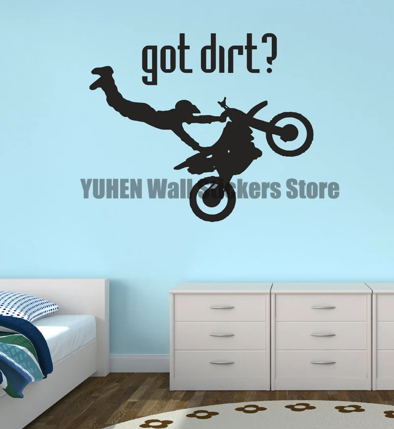 Motorcycle Performance Velvet Wall Stickers Art Decals Grated Dirt