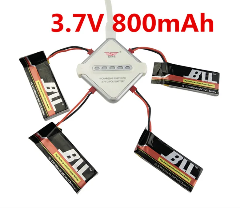 

BLL Sync Charging 4in1 5V/2A JST 800mAh Battery Charger Adapter Kits For H12C H12W F181 JXD 510 509 509W 509G 1315 1315S Drone