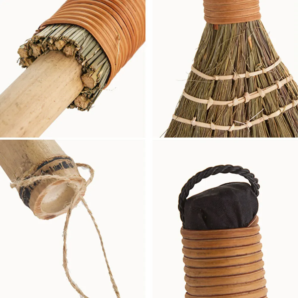 Floor Cleaning Sweeping Soft Durable Useful Handmade Straw Braided Retro Vintage Broom No Static Housekeeping Tool Home Use Floor Cleaning Sweeping Soft Durable Useful Handmade Straw Braided Retro Vintage Broom No Static Housekeeping Tool Home Use