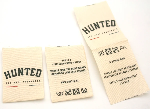 Wholesale 1000pcs customized cotton big garment labels/clothing labels/silk screen printed label tag three color CPL-001SB