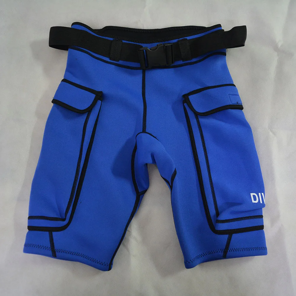 Мужские шорты для дайвинга 3 мм Неопреновые шорты для серфинга спортивные пляжные мужские плавки бандажные штаны погружные шорты с карманами - Цвет: Синий