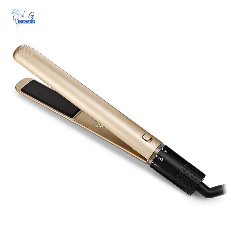 

Gustala 2 in 1 Fashion Ceramic Electronic Hair Curling Irons Curler Straighteners Temperature Control Titanium Hair Straightener