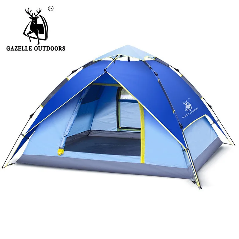Camping Tent Automatic 3-4 Person Waterproof UV Resistant Quick-opening Multi-purposes Fishing Hiking Tent