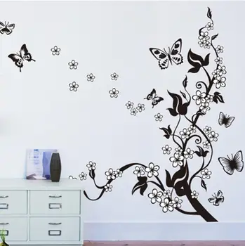 

Refrigerator Butterfly Flower Wallpaper flower wall sticker living room home decorations Kitchen Home Decor 5O1129