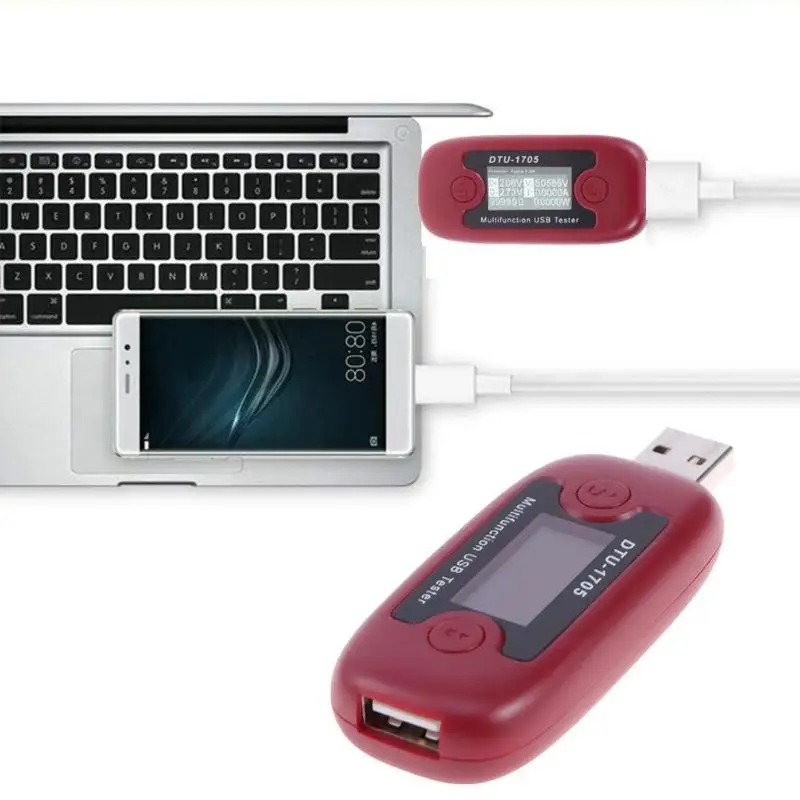 USB ЖК-дисплей Дисплей тестер DTU1705 Quick Charge Тип-C USB ЖК-дисплей большой Дисплей тестер Напряжение ток Мощность вольтметр