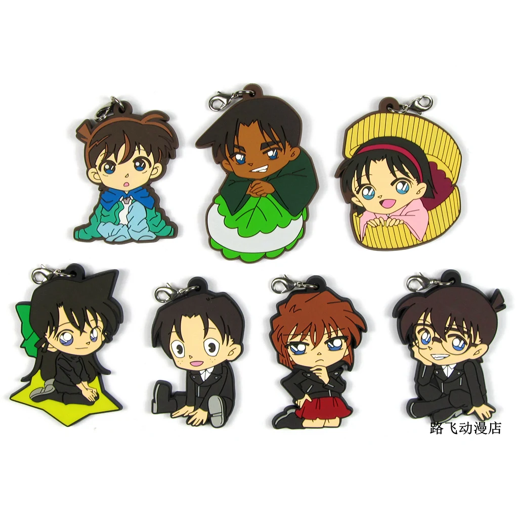 Фигурка детектива Конана резиновый брелок Edogawa Konan Kudou Shinichi Haibara Ai Amy Yeager аниме