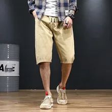 Мужские летние брюки с карманами на молнии, декорации с лентой, большие размеры, M-7XL, свободные прямые повседневные штаны