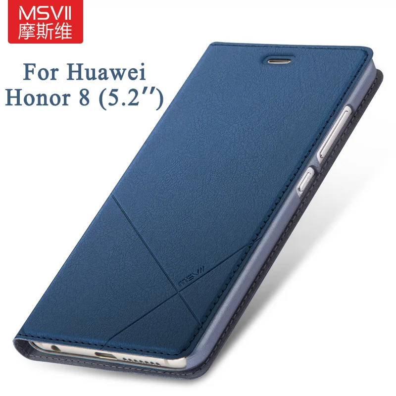 2016 Hot-sale MSVII Brand For Huawei Honor 8 Case Wallet Leather Stand Flip Cover huawei honor8 5.2&quot cases |