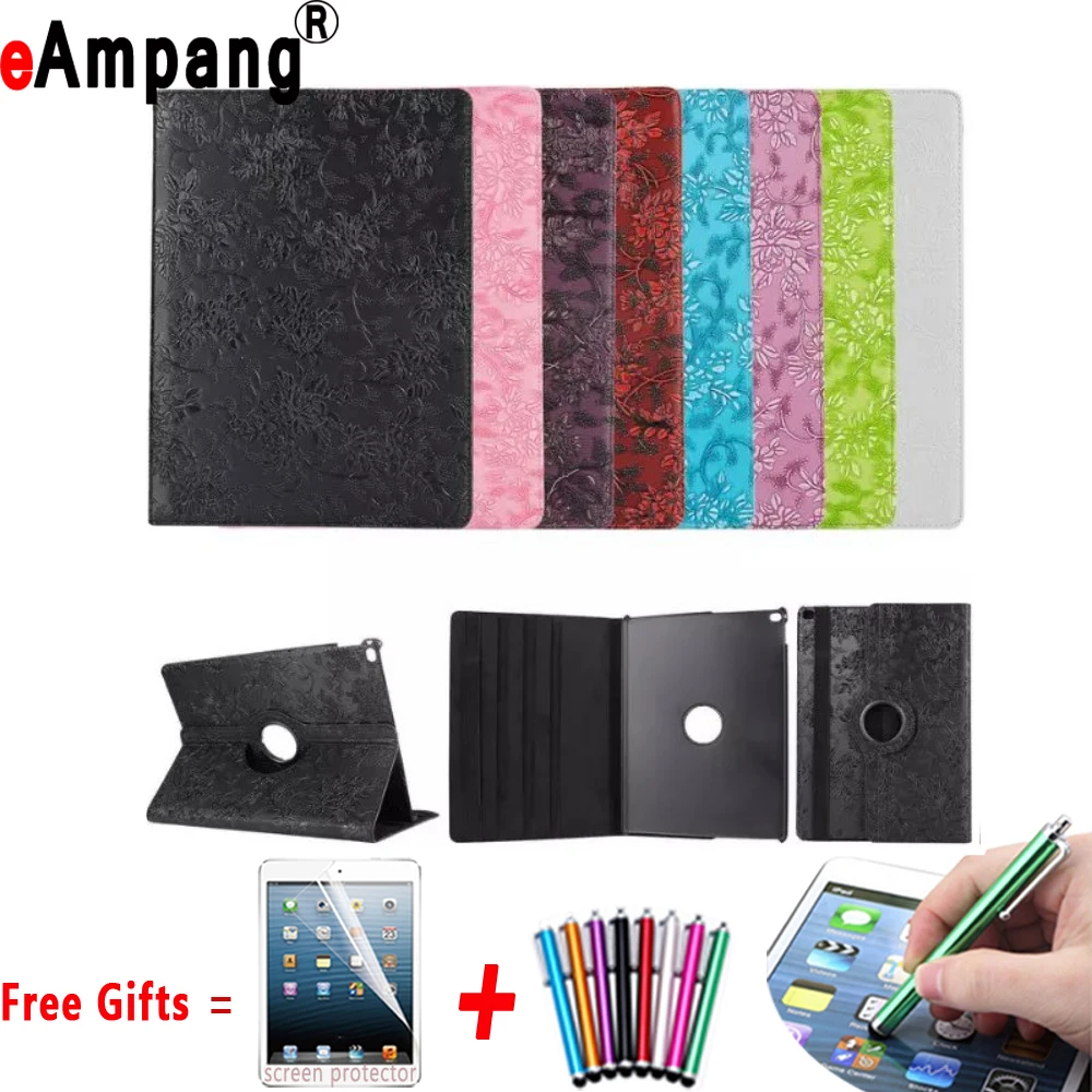 

360 Degree Rotating Grape Pattern Leather Tablet Case Shockproof Smart Cover for Apple iPad 2 3 4 9.7 Coque Capa Funda