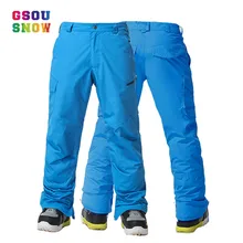 Gsou зимние лыжные брюки для мужчин Сноубординг зимние уличные ветрозащитные лыжные брюки водонепроницаемые теплые дышащие плотные высокое качество