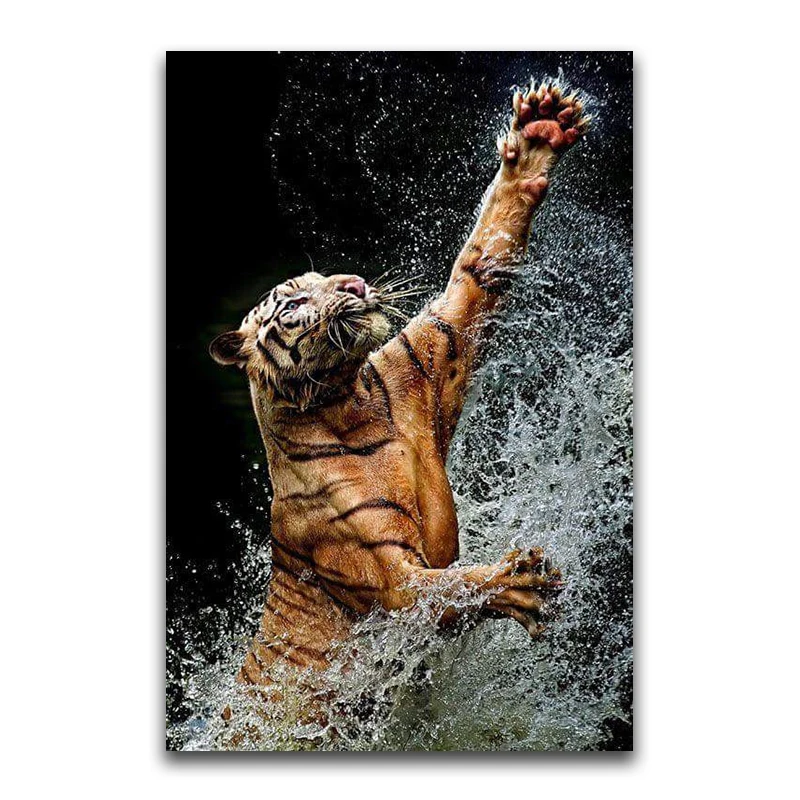 5D DIY Diamond embroidery Cross stitch animal Full Square Diamond painting Cats Full Round Diamond mosaic tiger