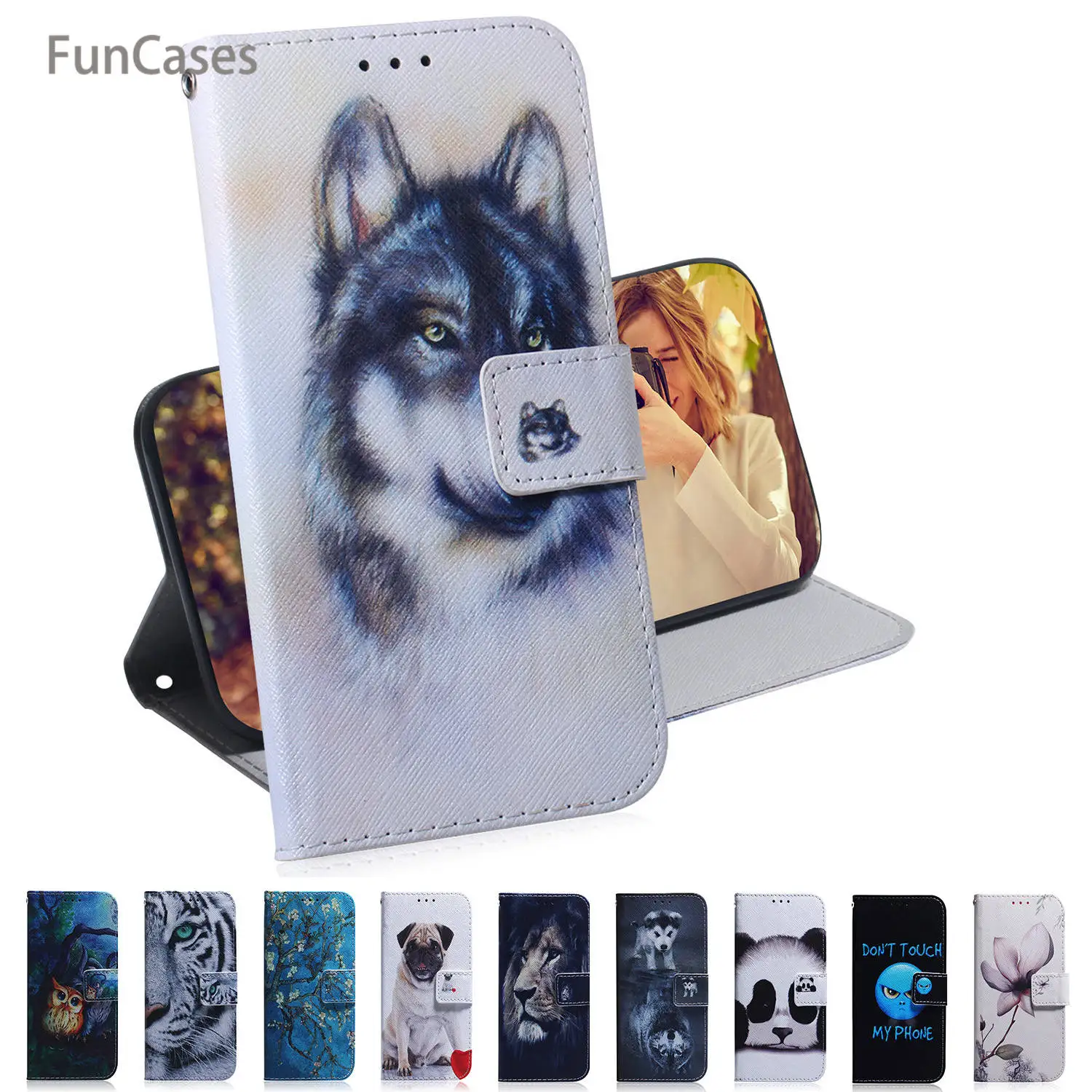 Painted PU Leather Flip Wallet Case For hoesje Huawei Honor 8X Aksesuar Phone Accesory Positivo sFor Huawei cellular Honor 8X