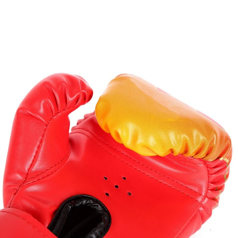 Новые Детские Взрослые Фитнес Спортивные боксерские перчатки Пламя Печать Утолщение колодки боевой кикбоксинг Борьба Муай Тай обучение