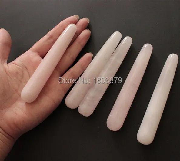 small 100% Natural Rose Quartz Yoni Wands Body Massager Wands Toys for Adult for Women Health Care 3