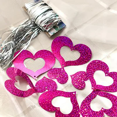 50 шт./компл. воздушный шар блёстки Любовь Сердце ремесла Bling блестящие кисточкой подвеска в виде шара с дождем кисточкой для дня рождения Свадебная веч - Цвет: U