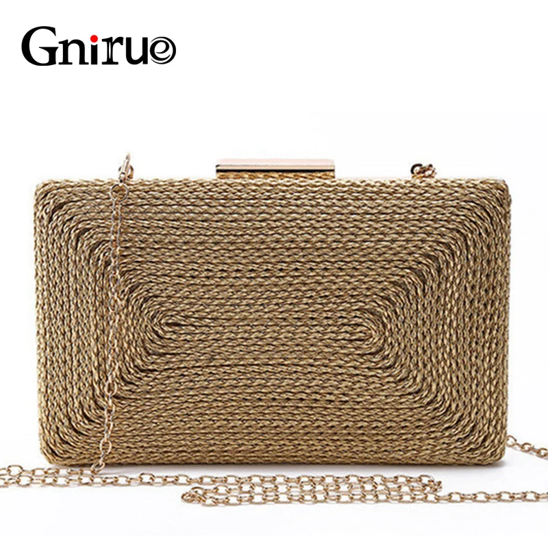 

Fashion Women Messenger Bags Small Knitting Purse Evening Bags For Wedding Party Bag Vintage Woven Day Clutches Bag Handbags