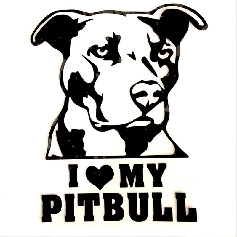 Новая мода креативный I LOVE MY PITBULL виниловая Автомобильная наклейка toon Dog Window Bumper