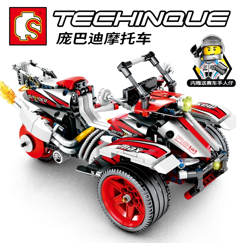 

SENBO city Technic 701700 511PCS Bombardier Motor Pullback Racing Motorcycle set Building Block Toys For Children Educational
