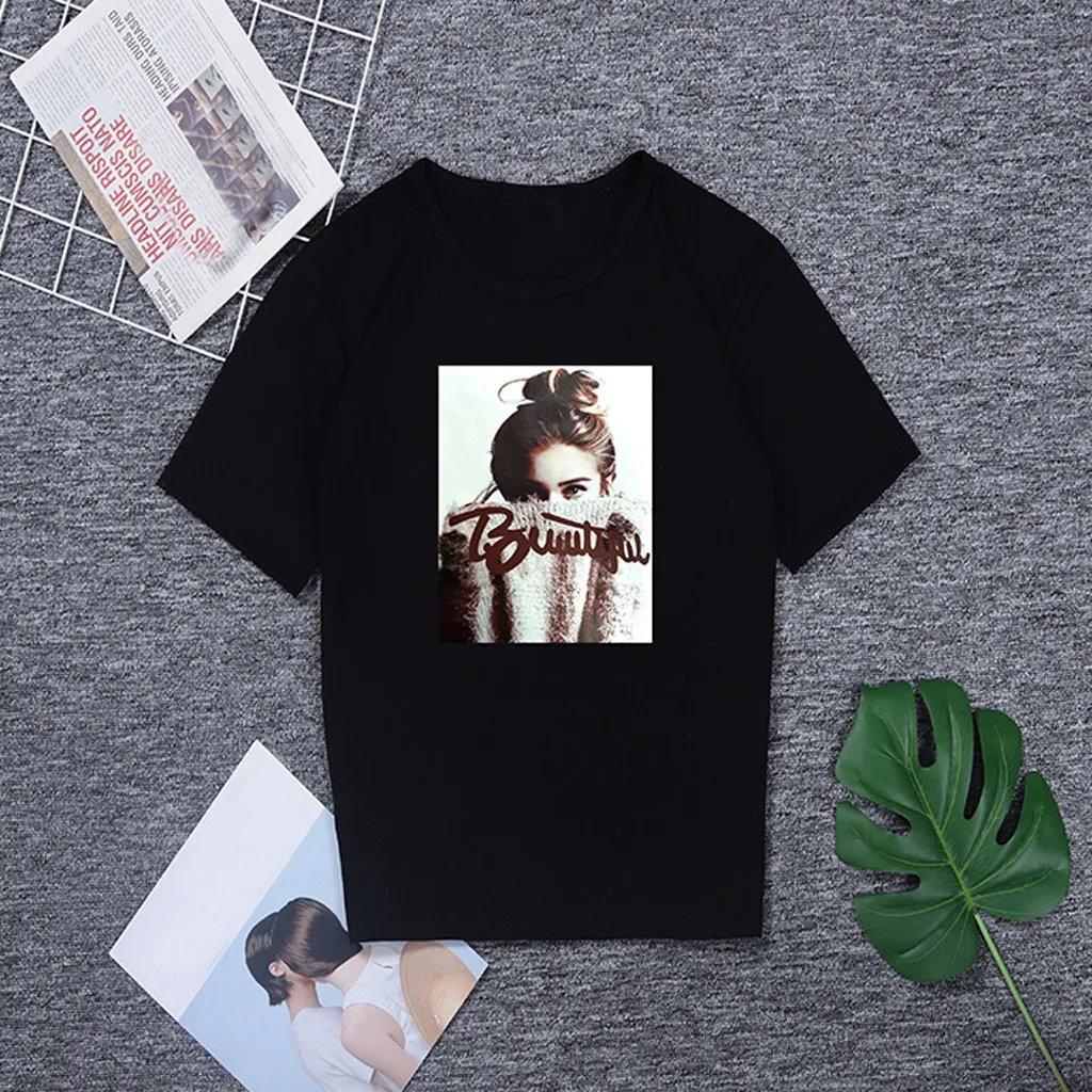 

Women T-shirt Printing Short Sleeve Summer Tees Tops O Neck Slim Fit Casual Women Tshirt women clothes tops mujer verano