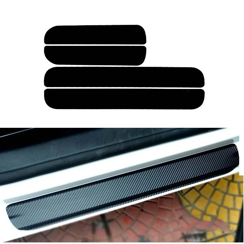 Для Mitsubishi ASX Lancer RVR 2011 2012 2013 двери автомобиля порог углеродного волокна виниловые наклейки Наклейки 4 шт. Тюнинг автомобилей - Название цвета: black