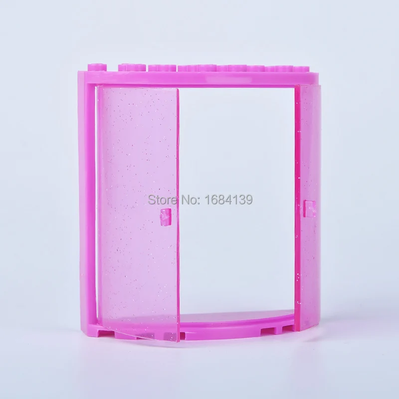 Элементы кирпичные Детали двери с прозрачным розовым стеклом классический кусок строительный блок игрушка аксессуар Bricklink