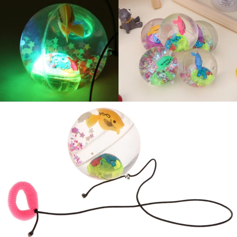 

1PC Colourful Crystal Ball Light-emitting Toys Elasticity Jumping Luminous Toys for Kids Children(Random Color)