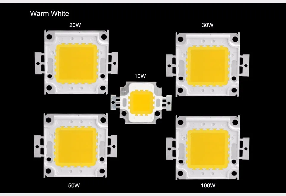 10 шт./партия высокомощный светодиодный светильник чип 10 Вт 20 Вт 30 Вт 50 Вт 100 Вт SMD светодиодный фонарик белый/теплый белый для прожектора
