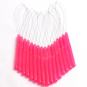 

HARMONY 20 pieces Mix Colors plastic handle loop threader tools used with pliers and micro beads for micro rings hair extensions