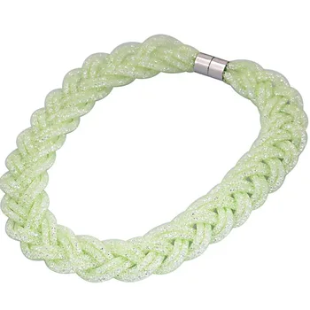 

Miasol Handmade Resin Crystal Necklace Statement Woven Full Tiny Resin Crystal Braided Necklace For Women Gifts