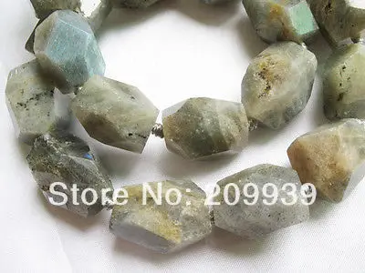 

huij 003464 necklace fire labradorite 25mm facet nuggets beads