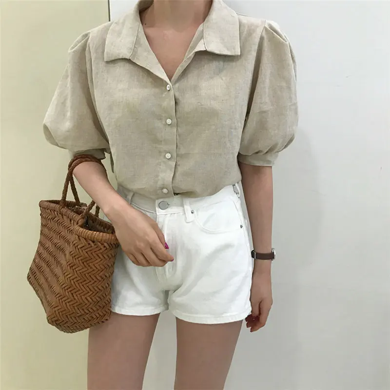 HziriP Hong Kong Style Chic Удобные Свободные Простые повседневные рубашки с короткими