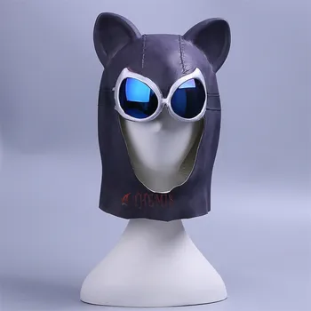 

Athemis Catwoman Cosplay Mask Batman Sexy Black Latex Full Head Helmet Eye Glasses Props Party Halloween Fancy Dress Ball