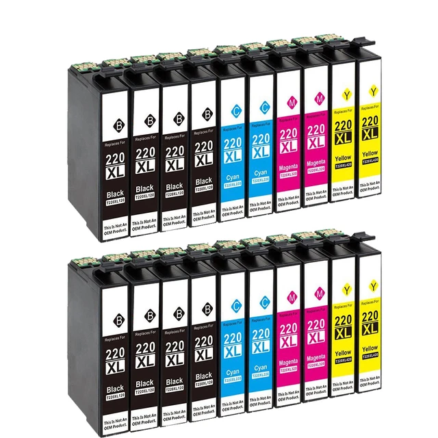 20 Pack Compatible Epson T220 XL Ink cartridge For Epson WorkForce WF 2650  WF-2630 WF-2660 WF-2750 WF-2760 XP-320 XP-420 XP-424 - AliExpress