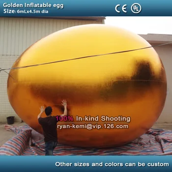 Online Free Shipping 6m/20ft Giant Golden Inflatable Egg Ballloon With Blower Large Easter Egg Inflatable