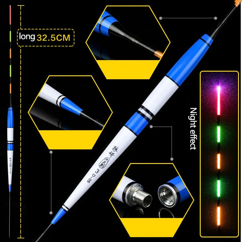 1 шт. рыболовный поплавок светодиодный Электрический поплавок светильник рыболовные снасти Светящиеся Электронные поплавок с батареей ночной рыболовный инструмент