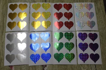 

3.8cm Hologram love heart sticker