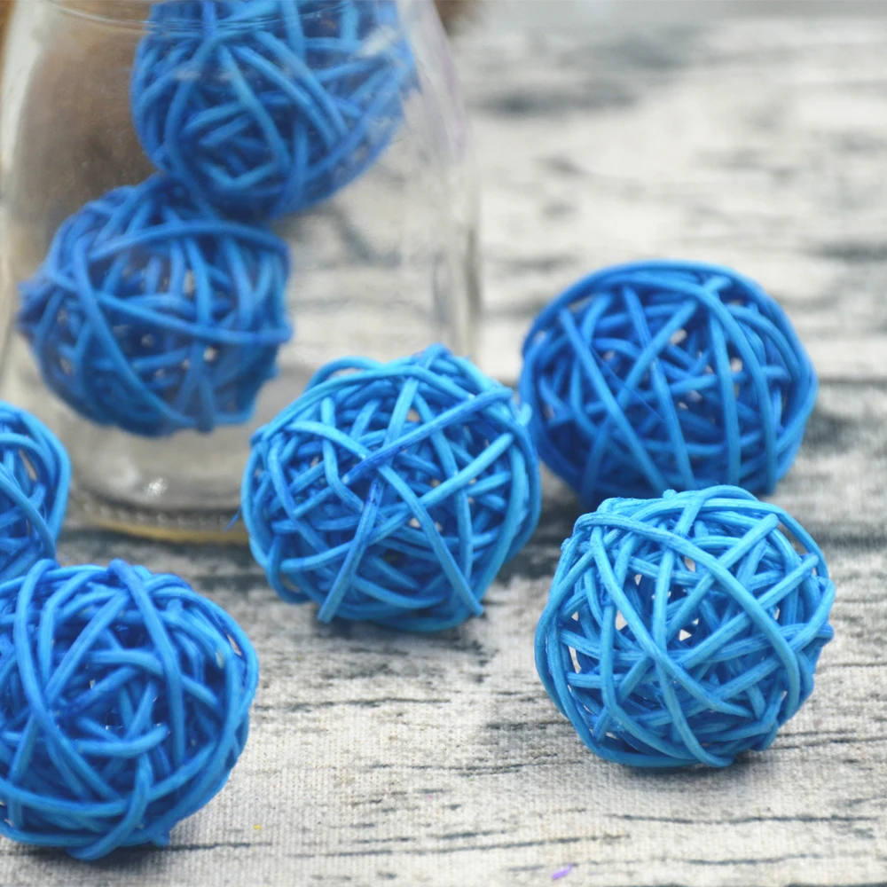 

10pcs/lot 3cm halloween decoration Rattan Ball birthday party decor rattan wicker balls baby shower wedding table decoration