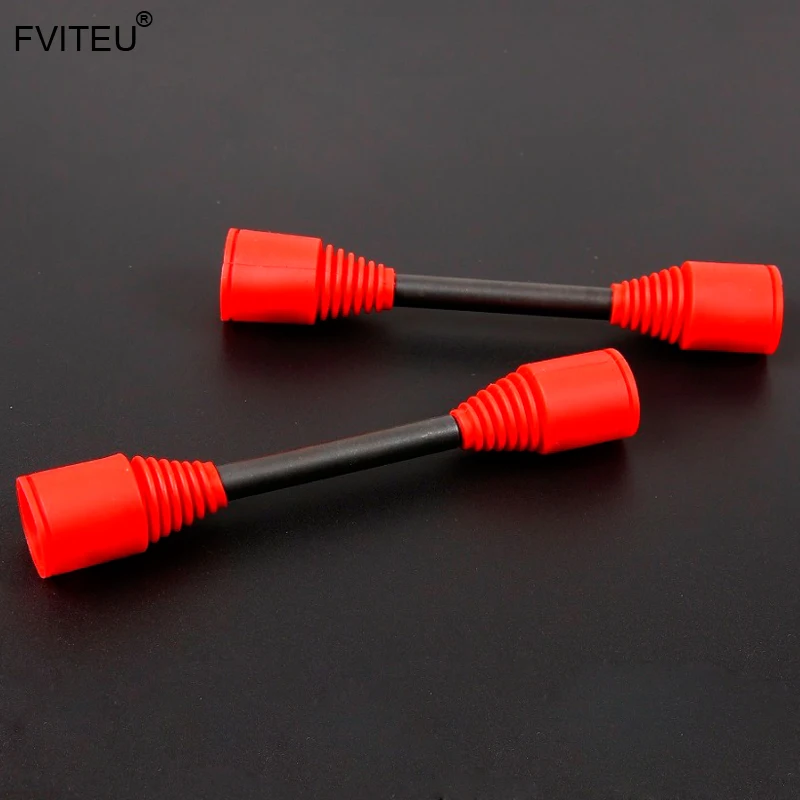

FVITEU 9mm Hardened Steel Out Drive Dog Bone and Axle Kit for 1/5 HPI ROVAN Baja 5B 5T (Dog Bone Silver and Axle Boot Cover Red)